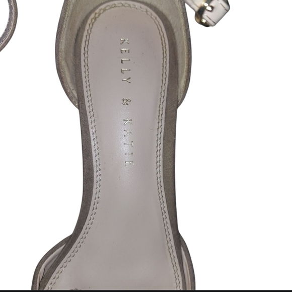 Kelly & Katie Women's Tan Ankle Strap Pointed Toe Faux Suede Block Heels - Picture 2 of 6